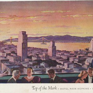 1950 Vintage Top of the Mark Hotel Mark Hopkins San Francisco Post Card